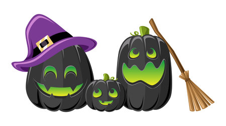 Glowing Jack O Lanterns, Cute Fun Halloween Pumpkins, Creepy Spooky Scary Decorations, Product, Tote Bag, Mug, Shirt, Digital Printのイラスト素材