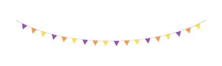 Cute Halloween Bunting Garland Illustration. Simple banner hanging party classy decor vector element.のイラスト素材