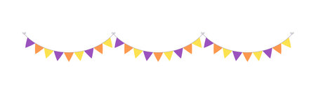 Cute Halloween Bunting Garland Illustration. Simple banner hanging party classy decor vector element.のイラスト素材