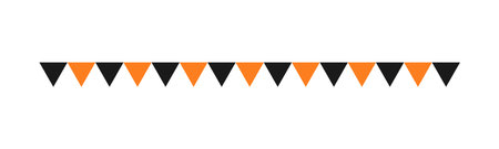 Flag Separator Border illustration line triangle pattern for Halloween day theme concept of autumn seasonのイラスト素材