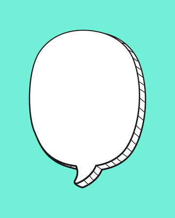 Comic speech bubble 3D doodle outline vector illustrationのイラスト素材