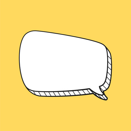 Comic speech bubble 3D doodle outline vector illustrationのイラスト素材