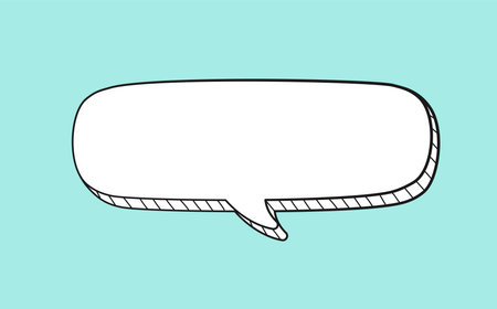 Comic speech bubble 3D doodle outline vector illustrationのイラスト素材