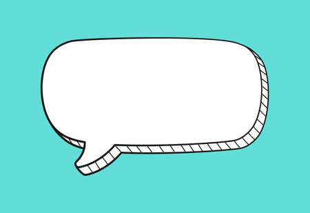 Comic speech bubble 3D doodle outline vector illustrationのイラスト素材