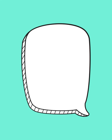 Comic speech bubble 3D doodle outline vector illustrationのイラスト素材