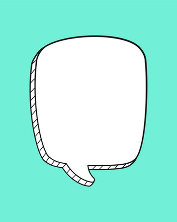 Comic speech bubble 3D doodle outline vector illustrationのイラスト素材