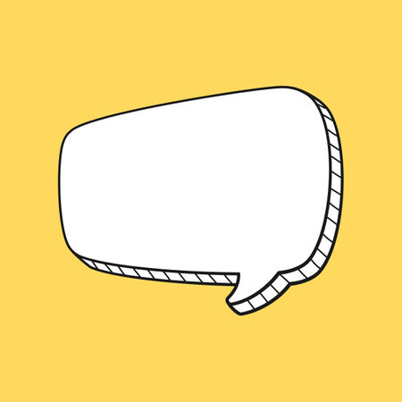 Comic speech bubble 3D doodle outline vector illustrationのイラスト素材