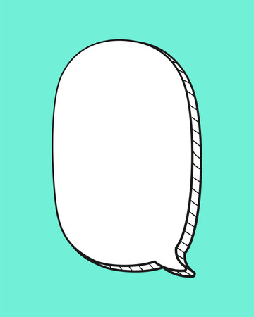 Comic speech bubble 3D doodle outline vector illustrationのイラスト素材