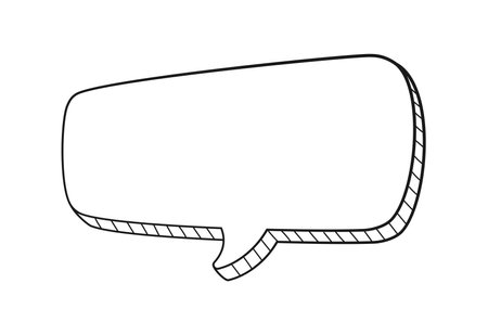 Comic speech bubble 3D doodle outline vector illustrationのイラスト素材