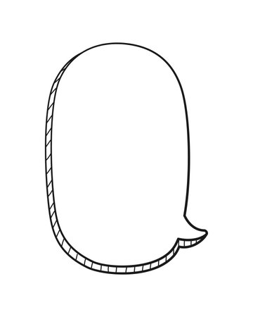 Comic speech bubble 3D doodle outline vector illustrationのイラスト素材