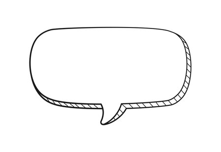 Comic speech bubble 3D doodle outline vector illustrationのイラスト素材