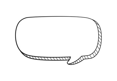 Comic speech bubble 3D doodle outline vector illustrationのイラスト素材