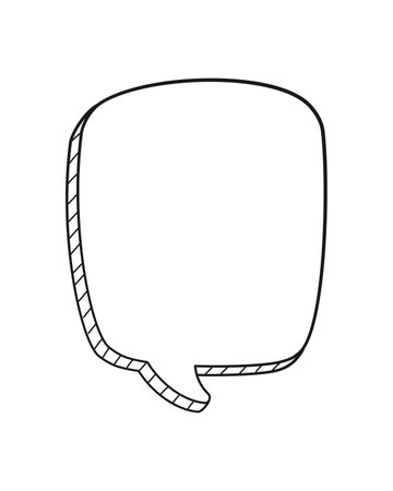 Comic speech bubble 3D doodle outline vector illustrationのイラスト素材