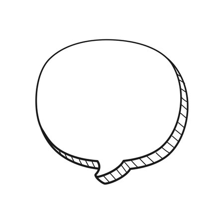 Comic speech bubble 3D doodle outline vector illustrationのイラスト素材
