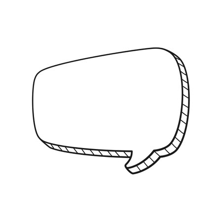 Comic speech bubble 3D doodle outline vector illustrationのイラスト素材