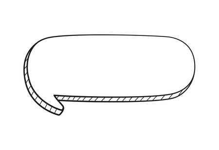 Comic speech bubble 3D doodle outline vector illustrationのイラスト素材