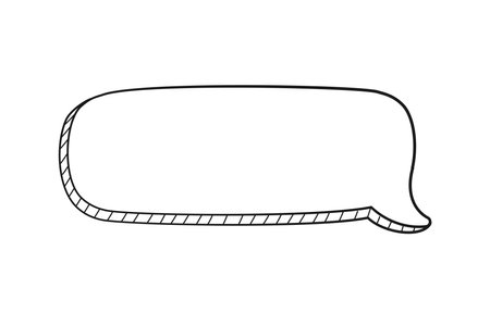 Comic speech bubble 3D doodle outline vector illustrationのイラスト素材
