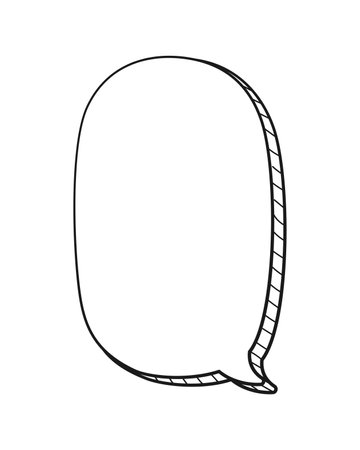 Comic speech bubble 3D doodle outline vector illustrationのイラスト素材