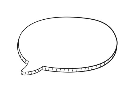 Comic speech bubble 3D doodle outline vector illustrationのイラスト素材