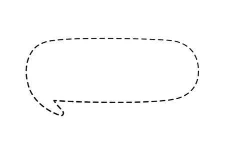 Geometric comic speech bubble balloon made of dotted dashed line setのイラスト素材