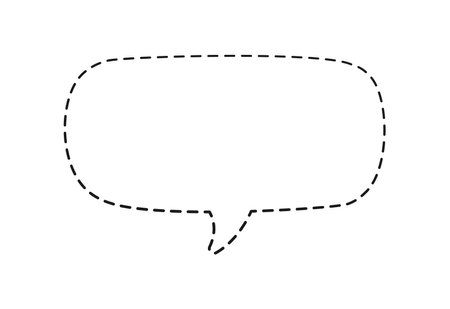 Geometric comic speech bubble balloon made of dotted dashed line setのイラスト素材