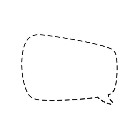 Geometric comic speech bubble balloon made of dotted dashed line doodle vector illustrationのイラスト素材