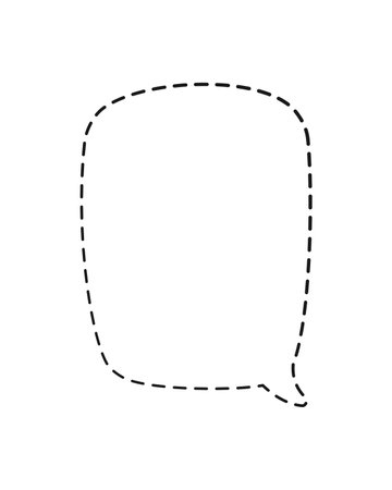 Geometric comic speech bubble balloon made of dotted dashed line doodle vector illustrationのイラスト素材