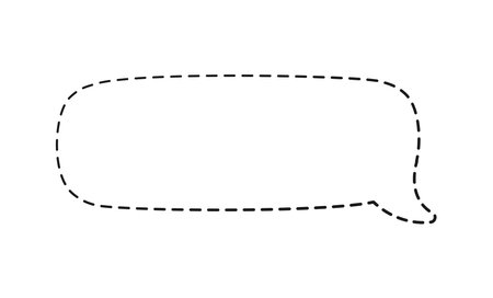 Geometric comic speech bubble balloon made of dotted dashed line setのイラスト素材