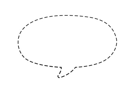 Geometric comic speech bubble balloon made of dotted dashed line doodle vector illustrationのイラスト素材