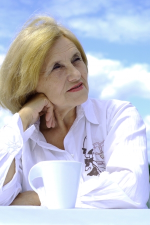 Pretty Caucasian elderly womanの写真素材