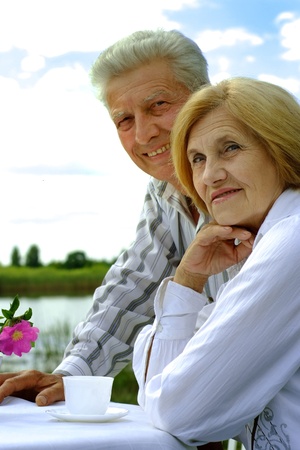 Beautiful happy elderly coupleの写真素材