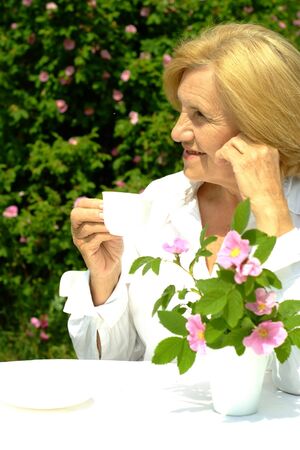 Caucasian elderly womanの写真素材
