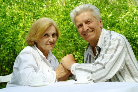 Beautiful happy old coupleの写真素材