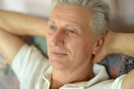 Portrait of thoughtful elder man
