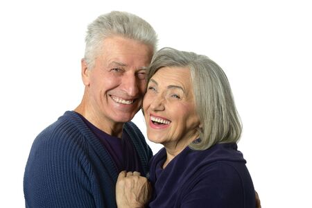 Happy elderly couple enjoying each others company