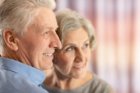 Portrait of a senior couple at home