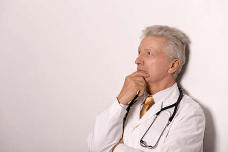 doctor in a white coat with a stethoscopeの写真素材