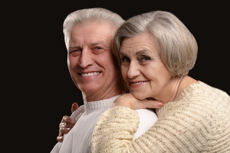 mature couple in love,  happy together, close up portrait
