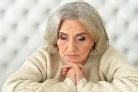 upset mature womanの写真素材