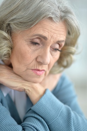close up portrait of senior womanの写真素材