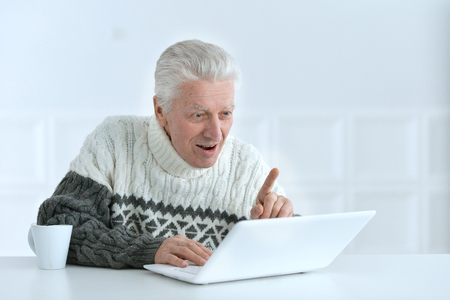 senior man working at officeの写真素材