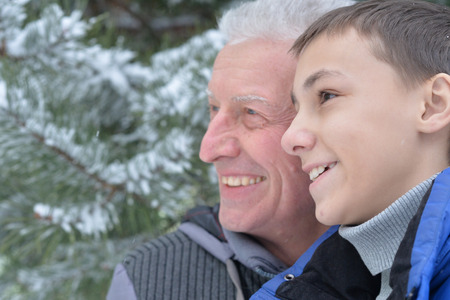 grandfather with grandson togetherの写真素材
