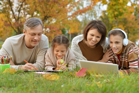 family spending time togetherの写真素材