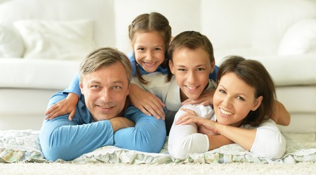 big happy family close up