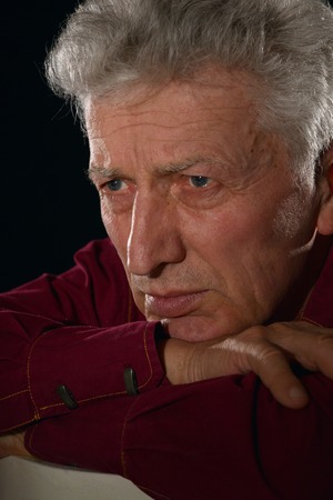 pensive senior manの写真素材