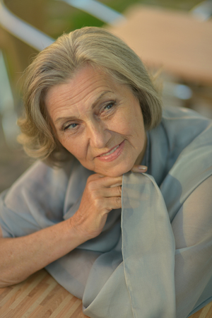 Beautiful happy elderly womanの写真素材