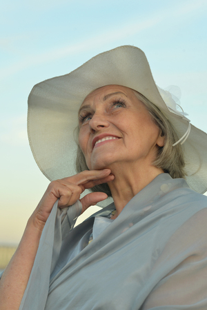Beautiful happy elderly womanの写真素材