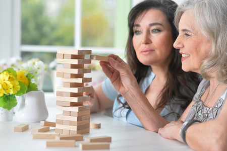 Old people play a board gameの写真素材