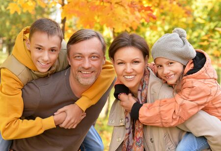 Portrait of big happy family