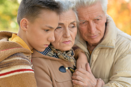 grandfather, grandmother  and grandson